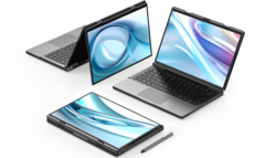 The GPD DUO dual-screen laptop supports external GPUs via the OCuLink port (Source: GPD) 