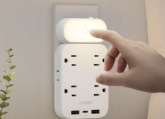 The Anker 6-outlet wall charger/extender has 2 USB-A ports alongside a USB-C port. (Image source: Amazon/Anker)