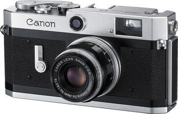 The Canon P is a cute rangefinder camera with a rather minimalist design. (Image source: The Canon Camera Museum)