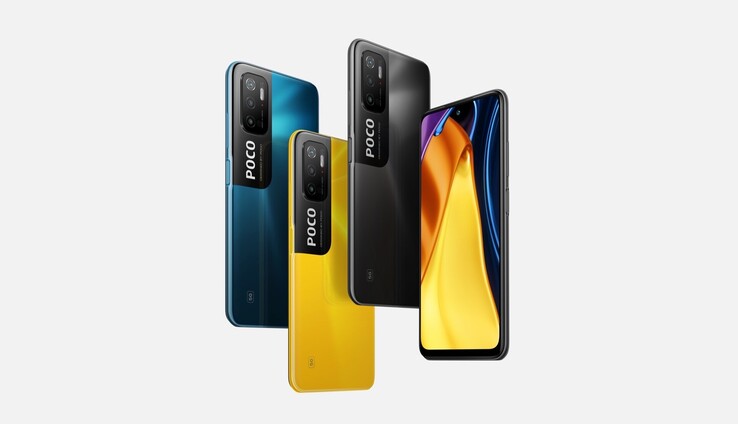The POCO M3 Pro 5G will be available in three colours. (Image source: Xiaomi)