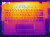 Top case surface temperatures under load