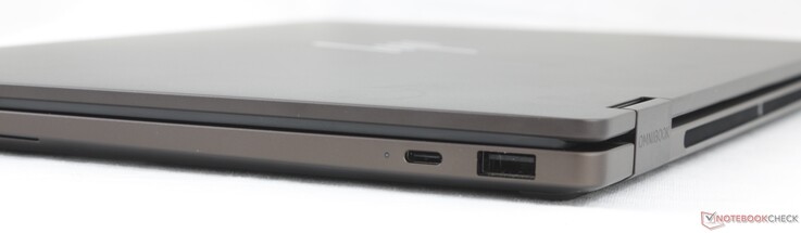 Right: USB-C 3.2 Gen. 2 (40 Gbps) w/ DisplayPort 2.1 + Power Delivery 3.1, USB-A (10 Gbps)