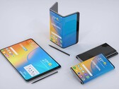 LG's tri-folding smartphone/tablet hybrid render. (Source: Letsgodigital)
