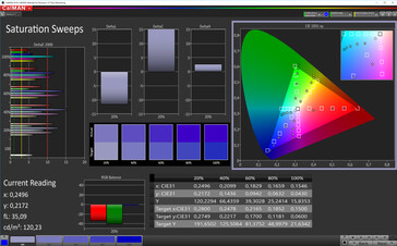 CalMAN: Colour Saturation - sRGB target colour space