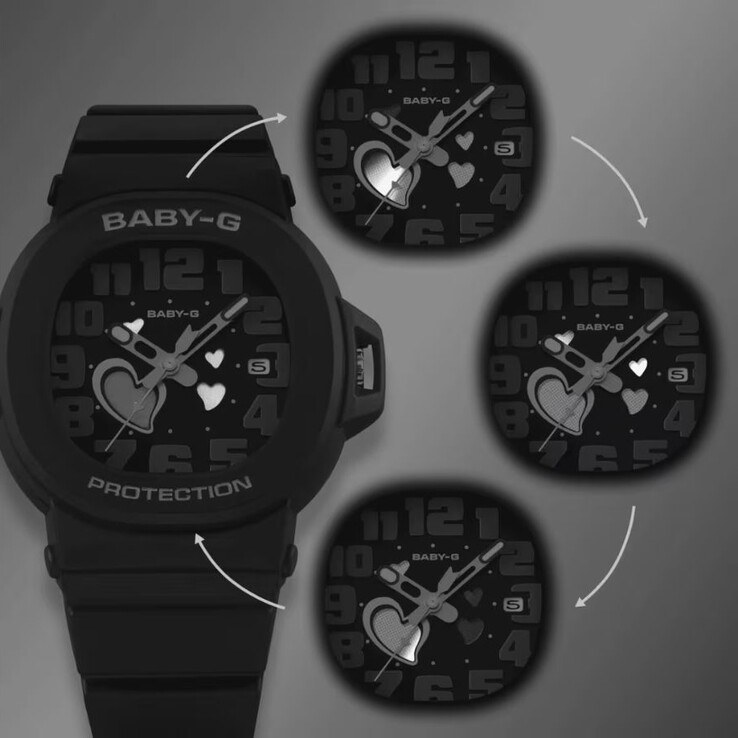 The Casio BGA-10 watches have color changing hearts