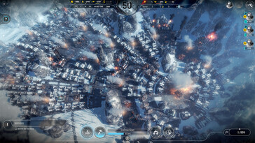 An image showing several buildings in Frostpunk.
