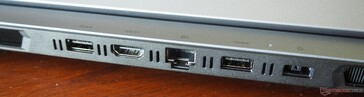 Lenovo LOQ 15 port selection on the rear. (Image source: Florian Glaser for Notebookcheck)