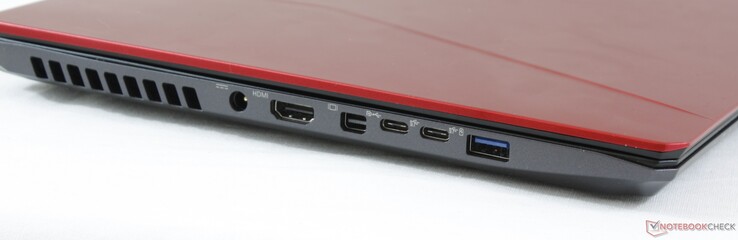 Left: AC adapter, HDMI, DisplayPort, 2x USB 3.1 Type-C (1x w/ DisplayPort), USB 3.1 Type-A