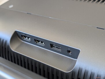 ... while the HDMI, audio, and USB ports are on the adjustable projector portion