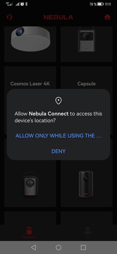 Ah of course, the app requires location permission to find the device