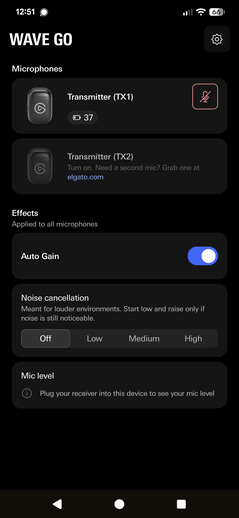 Homescreen with mute function