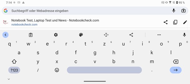 Keyboard in landscape mode