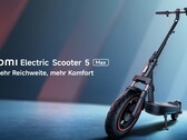 The Xiaomi Electric Scooter 5 Max can travel for up to 60 km (~37 miles) on a single charge (Image source: Xiaomi)