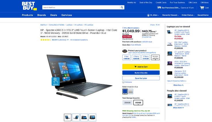 Best Buy HP Spectre 13 deal