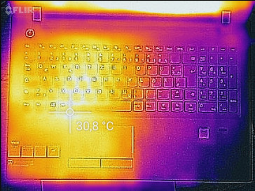 Temperature development upper side (idle)