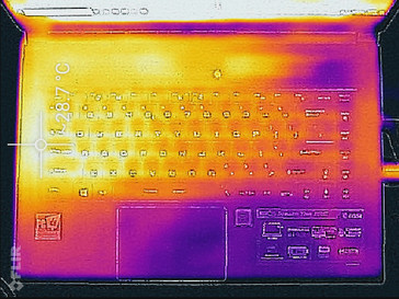 Thermal profile, top of base unit (idle)