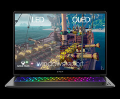 The Omen Transcend 14 has a modern design adorned with RGB lighting. (Image source: Windows Report)
