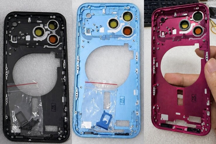 The alleged iPhone 18 Pro rear panels. We can't confirm if the photos/parts are genuine.