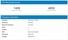 i7-1165G7 average. (Image source: Geekbench)