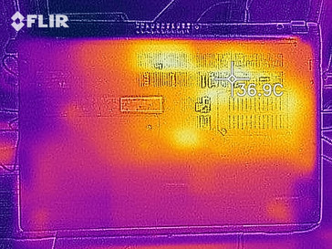 Heat distribution when idle - bottom side