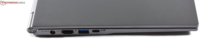 left: charging port, HDMI, USB 3.1 Gen 2 type A, USB 3.1 Gen 2 type C