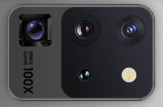 A look at the rumoured rear-facing camera array of the Galaxy S20 Ultra. (Image source: @BenGeskin & @ishanagarwal24)