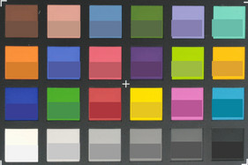 Screenshot of ColorChecker colors. Original colors are displayed in the lower half of each patch.