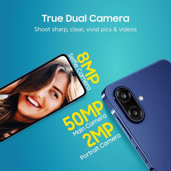 The Samsung Galaxy F70e has dual rear cameras.