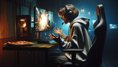 A gamer rage-quits. (Image source: Notebookcheck via Dall-e 3)