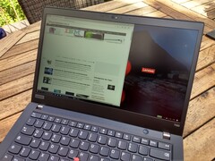 Lenovo ThinkPad T490 with Low Power FHD screen outdoors