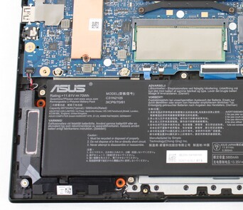 Down-firing stereo speakers near front corners