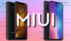 Bugs in MIUI 12 have especially affected the POCO F1 (L) and Xiaomi Mi 9 (R). (Image source: Xiaomi - edited)