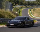 The Porsche Taycan prototype seen at the Nürburgring track (Image Source: Porsche)