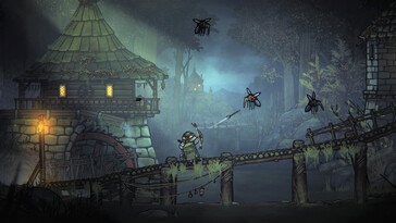 Image from the game Tails of Iron showing creatures.