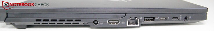 Left: Power supply, HDMI, LAN, USB-A 3.2 Gen 2, USB-C 3.2 Gen 2, Thunderbolt 4, headset jack