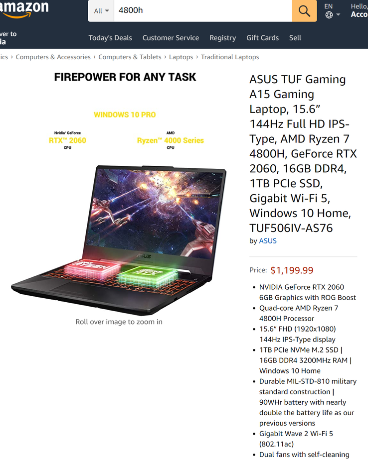 The TUF506IV is the cheapest RTX 2060 laptop on the market (Image source: Amazon)