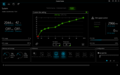 Manual fan curve settings