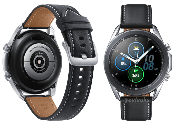 A full-sized image of the leaked Galaxy Watch 3 render (Image source: @evleaks)