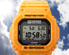 The Casio Surfrider Foundation Japan collaboration watch (pictured) features a bright, sunrise-yellow case and strap made from mixed-color bio-based resin. (Image source: Casio)