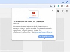 Chrome will get an automatic password changer for when a data breach is detected. (Image source: Google)