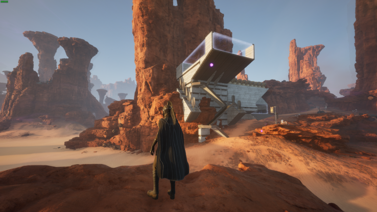 You can build some very futuristic structures, so long as you do not do it on ‘open sand’ (Image source: In-game screenshot - Rahim Noorali)