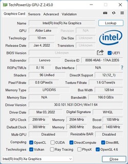 GPU-Z: Iris Xe Graphics G7