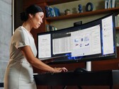 HP's latest 49-inch monitor features a retractable webcam. (Image source: HP)