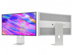 The Kuycon G32P (pictured) supports true 10-bit color depth and covers 99% of both the DCI-P3 and sRGB color gamuts. (Image source: ClickClack.io)