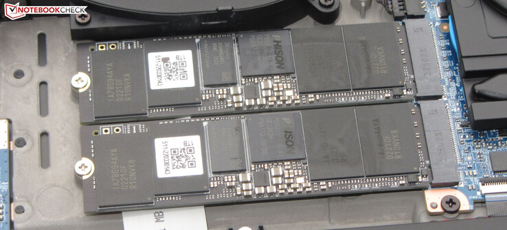The laptop comes with two SSDs.