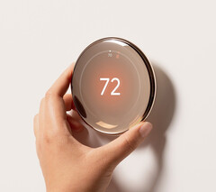 The new Nest Learning Thermostat supports Matter for Apple HomeKit and Samsung SmartThings integration. (Image source: Google)