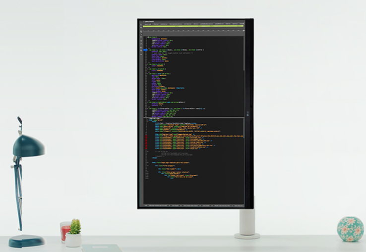 The LG 4K UHD monitor can also be used in portrait orientation, thanks to its ergonomic stand. (Image source: Amazon)