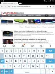 Onscreen keyboard, portrait