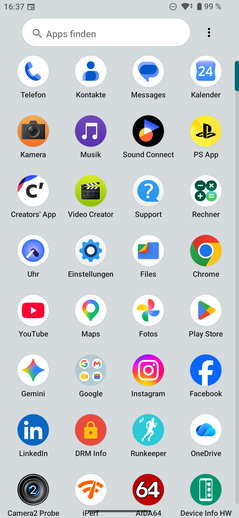 Sony Xperia 10 VIII: App drawer