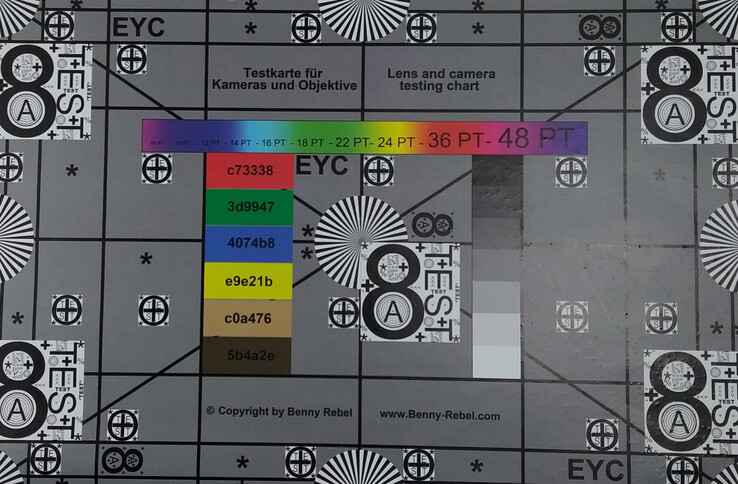Photo of our test chart